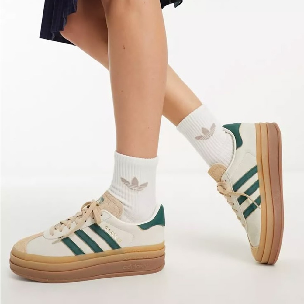 adidas Gazelle Bold Magic Beige Collegiate Green (Women's)